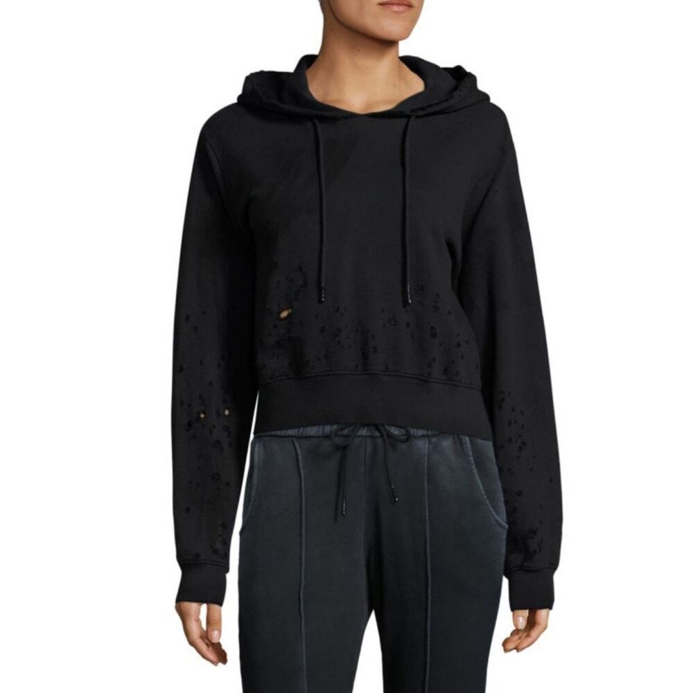 COTTON CITIZEN Cropped Sweatshirt Hoodie FLAW No Drawstring NEW $225 Size M